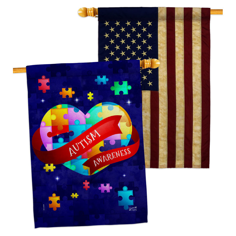 Drapeau de maison à 2 côtés en polyester / mélange de polyester 40 x 28 po