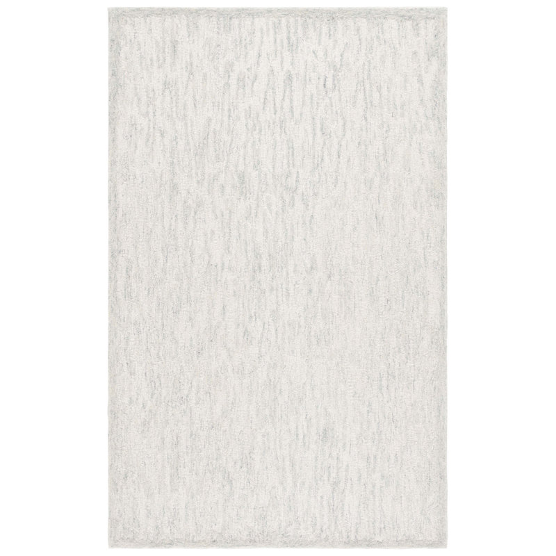 Tapis de couleur unie en coton touffeté à la main ébène, Carré 6 pi