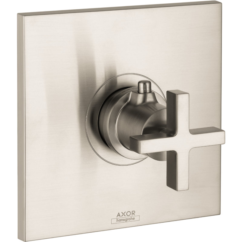 Citterio Thermostatic Trim Highflow with Cross Handle Valve Trim Only, Brushed Nickel