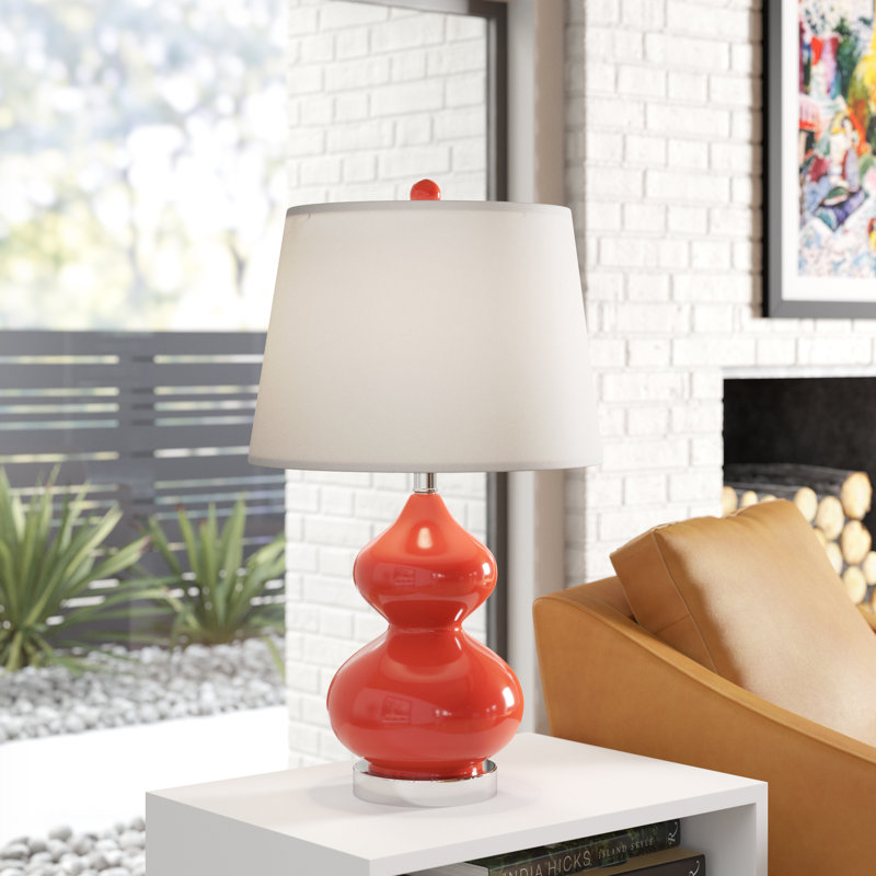Courtney Glass Table Lamp, Blood Orange