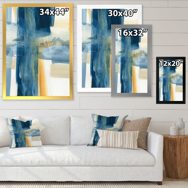 «Indigo Panel VI», reproduction sur toile encadrée, Blanc, H 20 po x l 12 po x P 1po