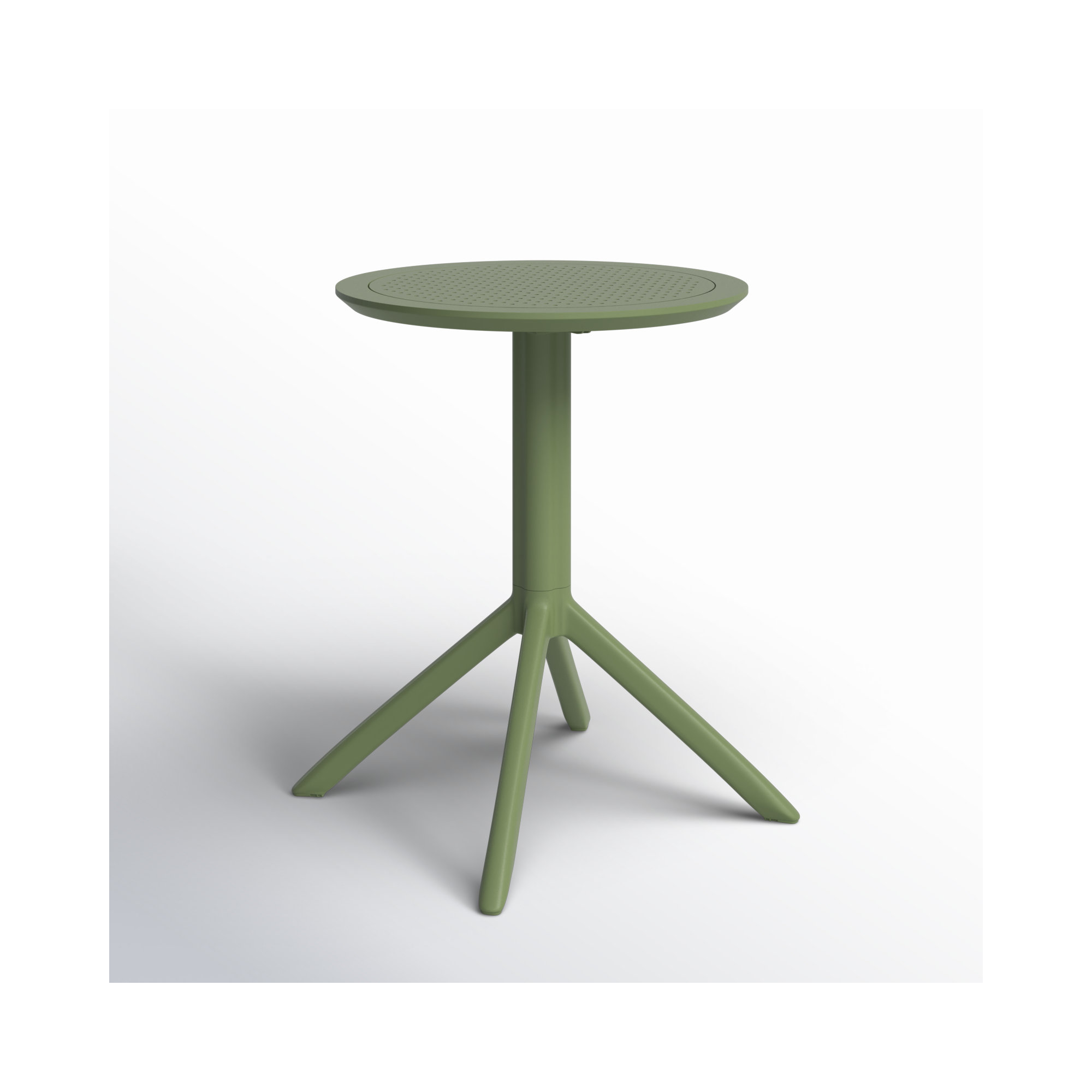 Plastic/Resin 2 - Person Round Table, 29.5" H x 23.6" W x 23.6" L, Olive Green