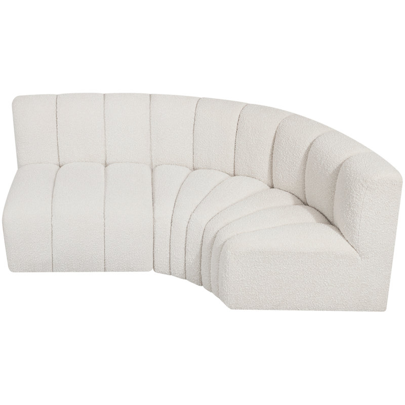 Holdren Upholstered Sofa & Chaise, Cream Boucle Fabric