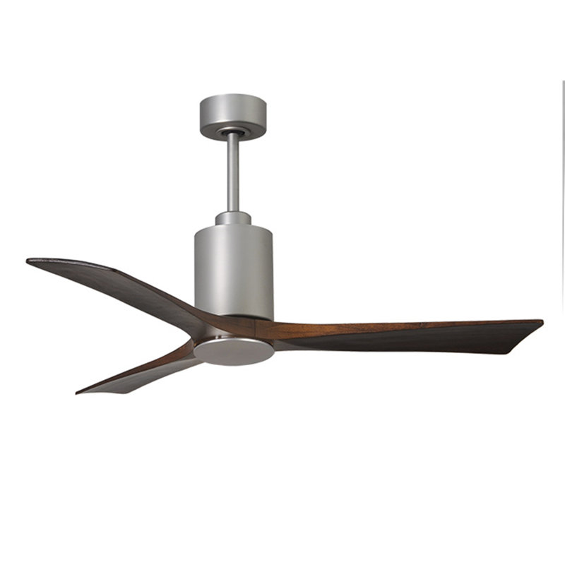 Patricia Ceiling Fan with LED Lights, Brushed Nickel, Walnut, 52"