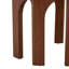 Table de salle à manger ronde en verre trempé, base sculpturale en noyer de style Mid-Century moderne, table de cuisine compacte pour 2 à 4 personnes pour les petits espaces
