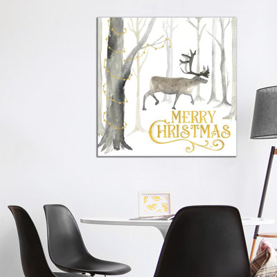 Christmas Forest II Merry Christmas by Tara Reed - Wrapped Canvas Painting