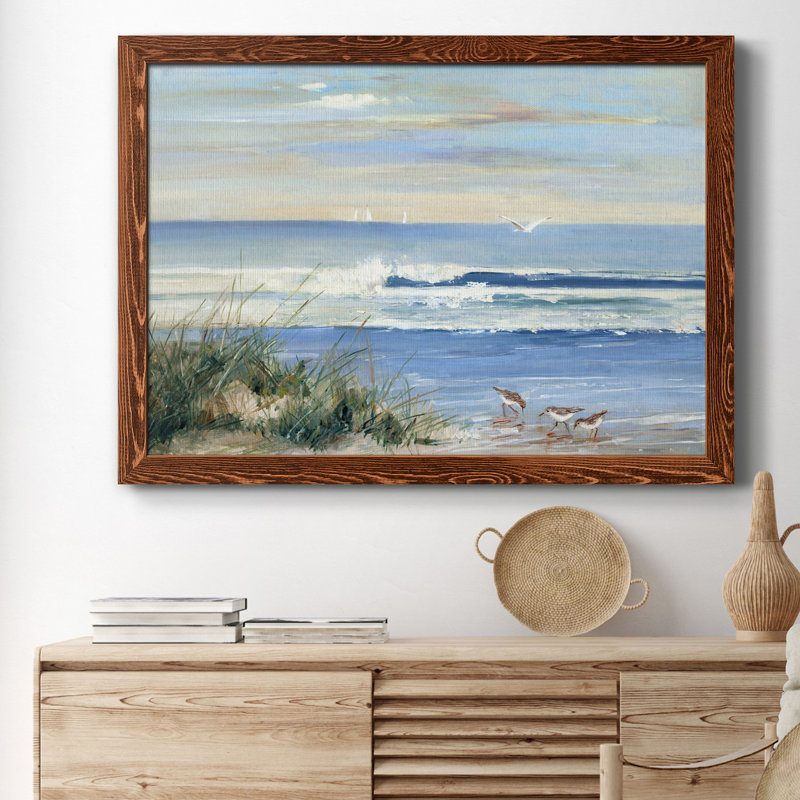 Beach Combers - Reproduction d'art sur papier encadrée, H 31,5 po x l 23,5 po x P 1,5 po, Érable