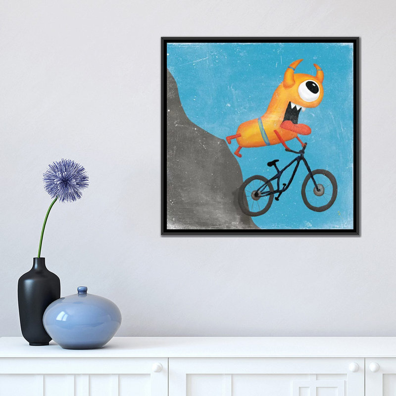 « xtreme monstres i », impression sur toile, H 18 po x l 18 po x P 1,5 po, Toile avec cadre noir, Pas de tapis