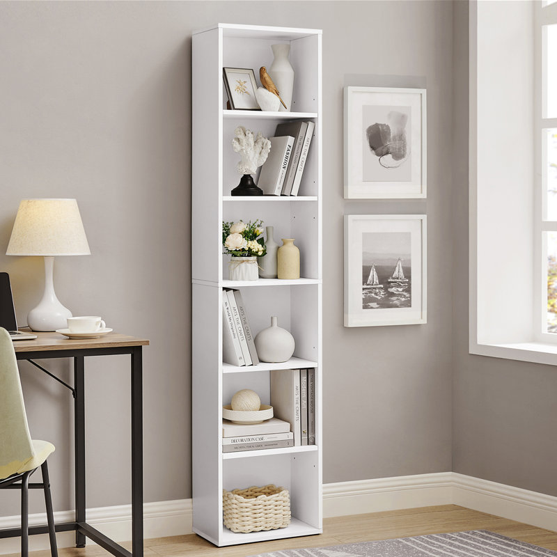 3-Tier Bookshelf, Open Storage Shelf, (6 Shelves) 178.5cm H x 40cm W x 24cm D, White