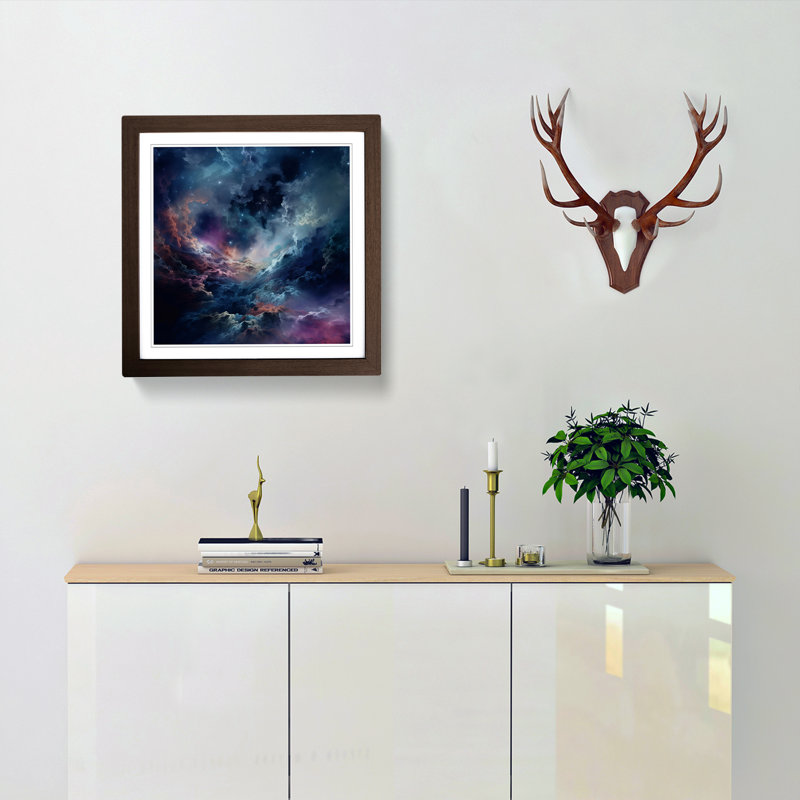 Single Picture Frame Print on Wood, Walnut