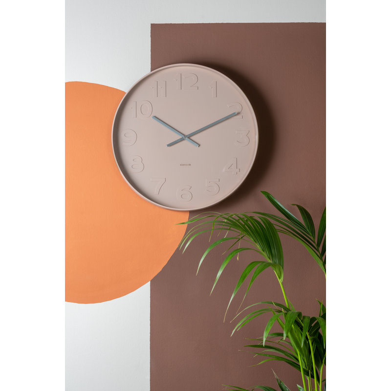 Wall Clock, Sand Brown, 37.5cm H x 37.5cm W x 6cm D