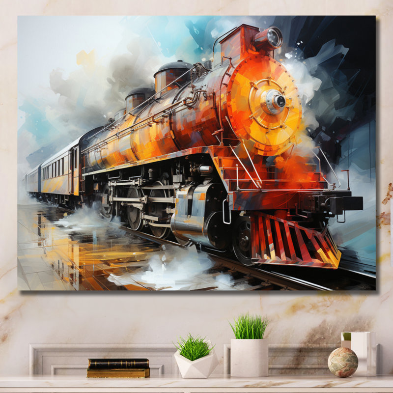 «Abstract Train Translucent Rhythms I», reproduction sur toile, Toile tendue, H 12 po x l 20 po x P 1 po