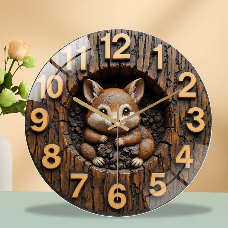 Horloge murale mignonne Fox