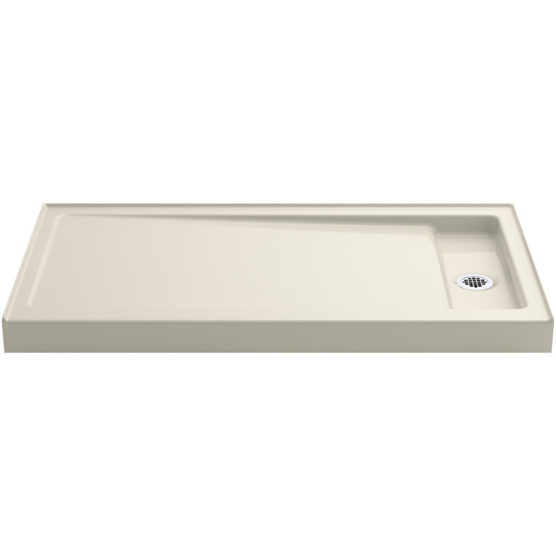 Bellwether Single Threshold Shower Base, Almond, Right