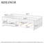 Lit plateforme simple en bois avec garde-corps et tablettes de rangement, blanc-133231914