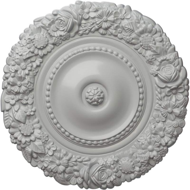 Médaillon de plafond de 21 po x 2 po P de Marseille (convient aux auvents jusqu'à 7 3/8 po), Givré