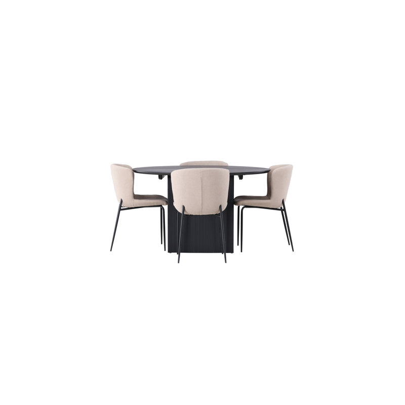 Libby 4 - Person Dining Set, Beige, Beige
