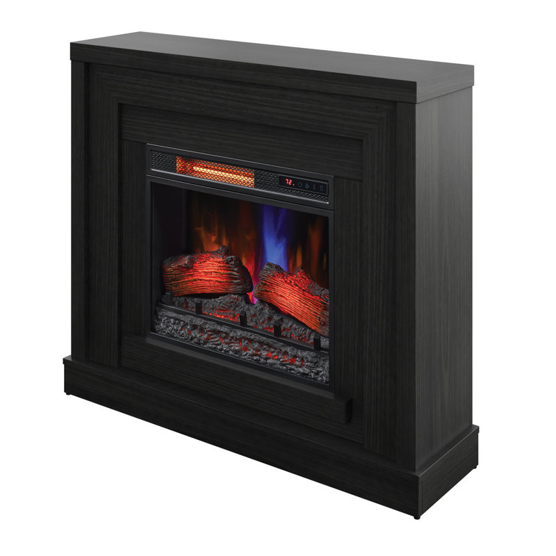 Galenna 42.75'' W Black Electric Fireplace & Mantel Package with 4600 BTU