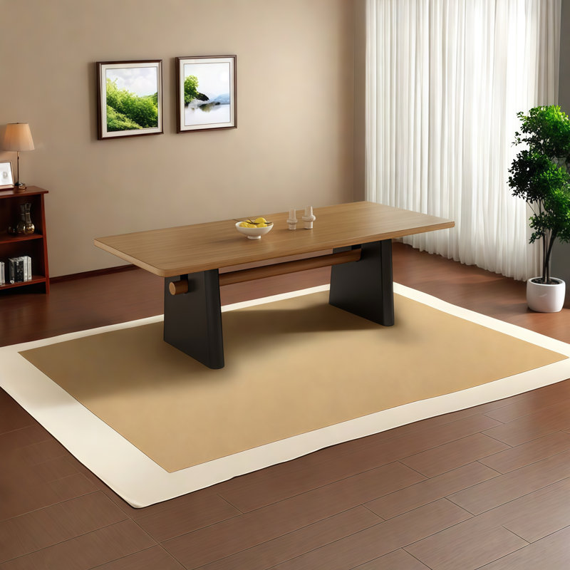 Tables de salle à manger rectangulaires modernes en bois massif, H 29,50 po x L 63 po x l 27,60 po