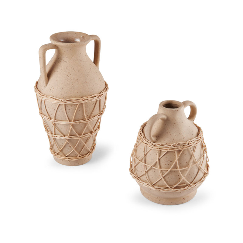 Elements 2 Piece Stoneware Table Vase Set