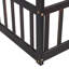 Lit de maison avec tablettes de rangement, lumières à DEL intégrées et station de charge, lit de plancher en bois de pin avec garde-corps de sécurité-133742686-133742687
