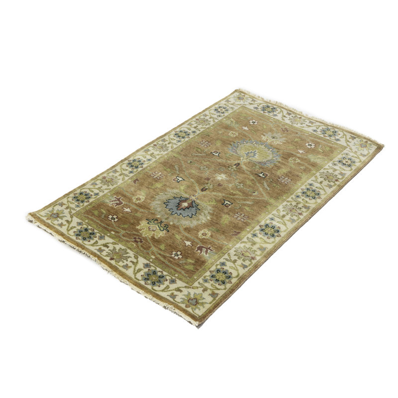 Tapis oriental rouille à motif floral Osh Chobi 3 x 5, Rectangulaire 3 pi x 5 pi