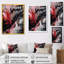 «Red and Black Marble Whispers IV», art abstrait sur toile marbrée-668749366-668749375