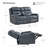 Olathe Genuine Leather Dual Motor Power Reclining Lay Flat Sofa With Power Headrest-172001279