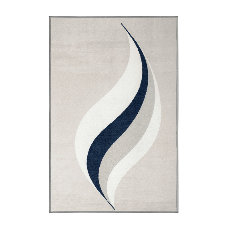 Soft Plush Esquibel Hanukkah Modern & Contemporary Abstract Area Rug in Gray – Gray Binding, 2x3
