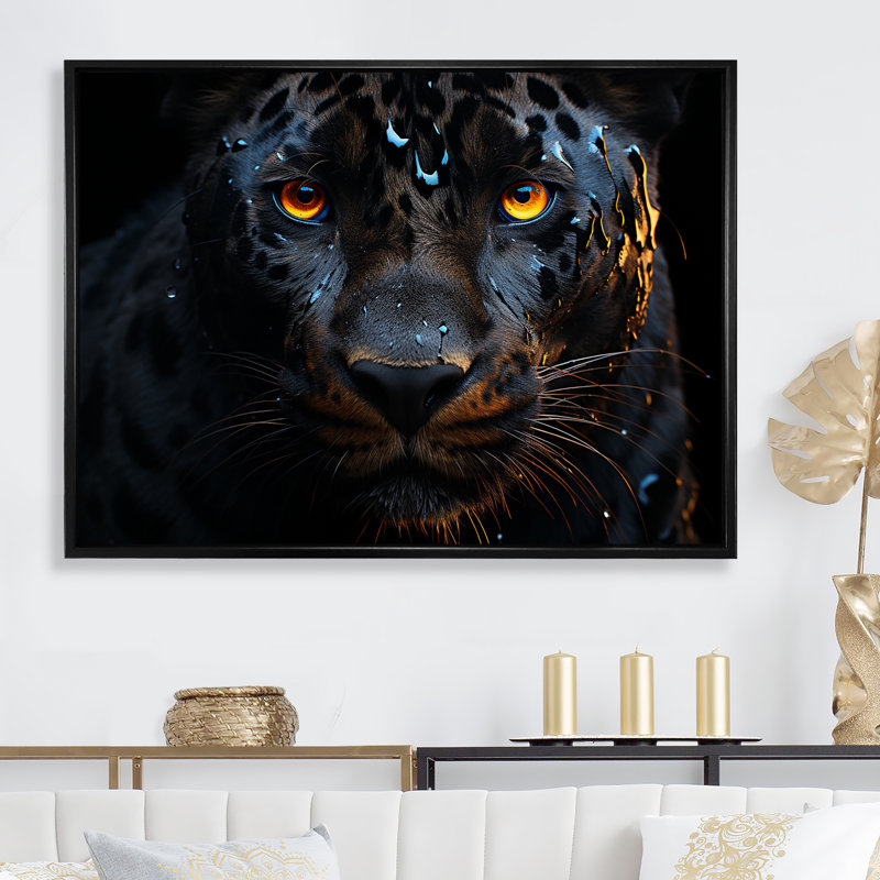 «Dynamic Black Panther Spirit II» sur toile, Cadre flottant noir, H 24 po x l 32 po x P 1 po