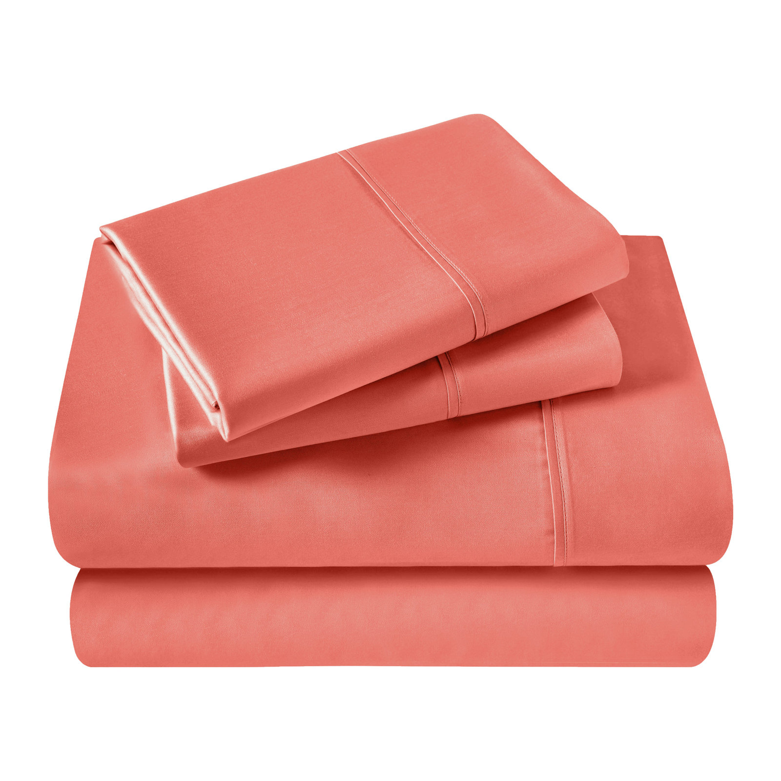 Cotton Sheet Set, California King, Coral