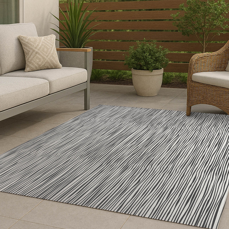 Tapis d'extérieur antidérapant Thick N Thin, Rectangulaire 8 pi x 10 pi