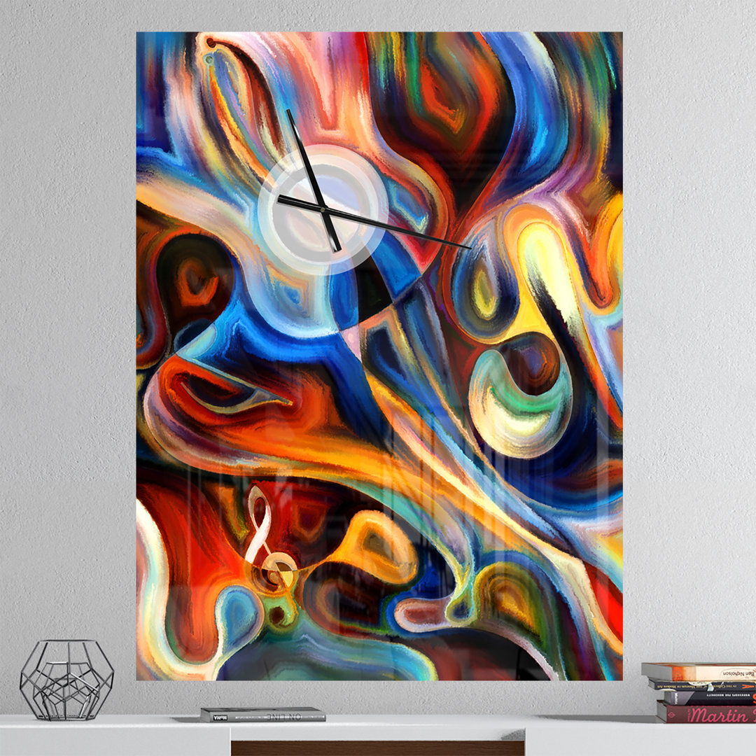 Abstract Music and Rhythm - Modern wall clock Brayden Studio® 