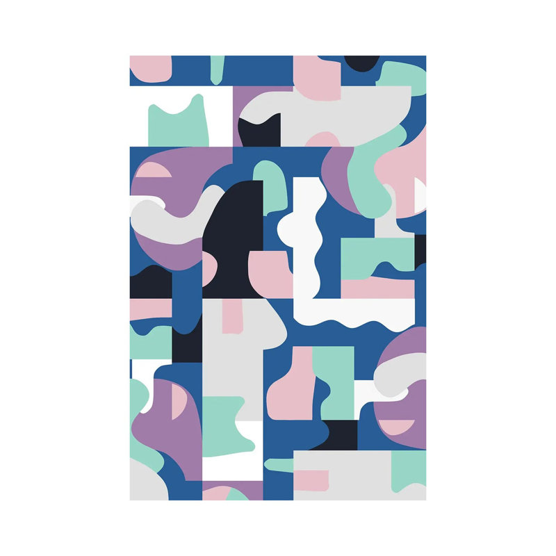 Organic Matisse Blocks Blue Pink by Ninola Design - Wrapped Canvas Gallery-Wrapped Canvas Giclée, 66.04 cm H x 45.72 cm W