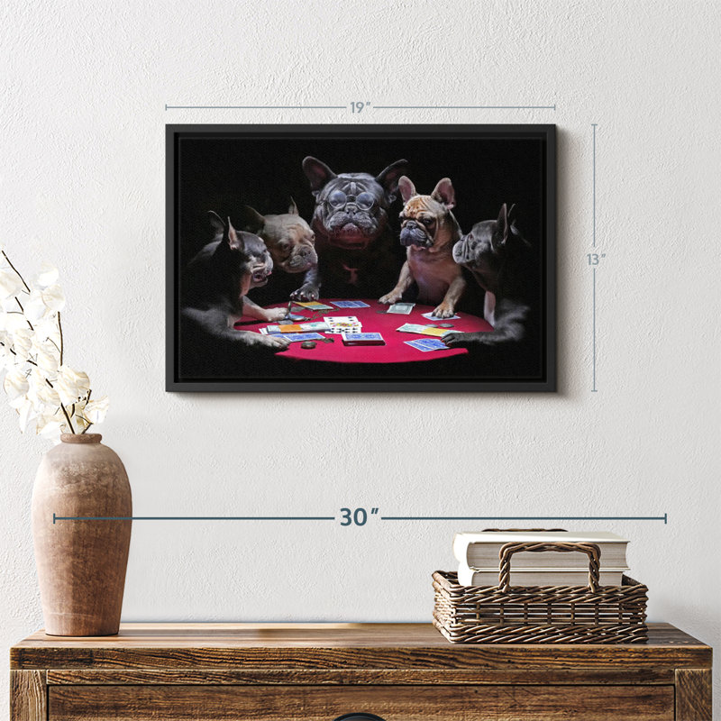 Dogs Play Poker Wall Art, H 13 po x l 19 po