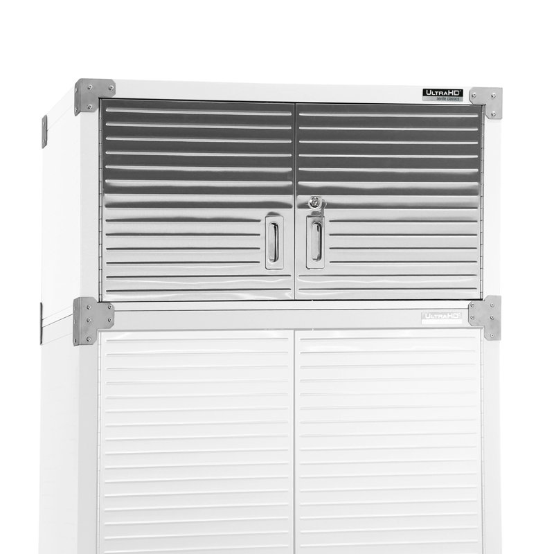 Seville Classics UltraHD Double Door Stacking Top Cabinet, 36" W x 18" D x 18.5" H, White