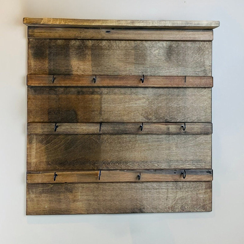 5 Tiers Plywood Accent Shelf With 16 Hooks