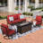 Patio Conversation Set With Swiveling Lounge Chairs-1978738105-2068476306