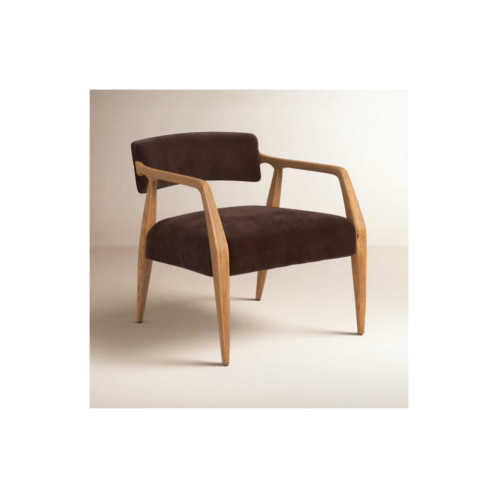 Berthe Armchair, Surrey Cocoa Performance Velvet