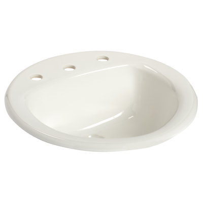 Lavabo de salle de bain à insertion circulaire en porcelaine vitreuse avec trop-plein MS Round