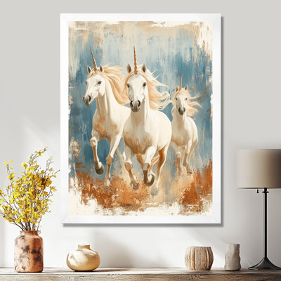 Galloping Unicorn Trio - Unicorns Framed Wall Art Print