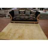 Tapis transitionnel doré fait à la main Oushak 5 x 8