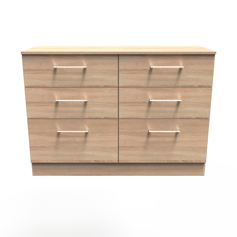 Fully Assembled Ingram 6 Drawer Chest, Bardolino Oak