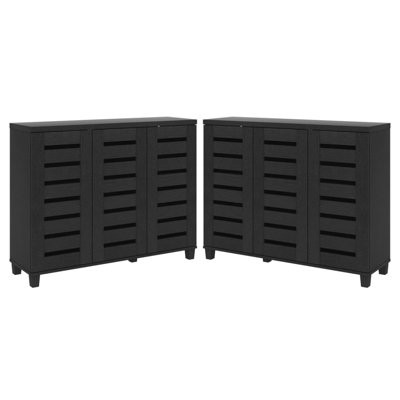 Lismore 3-Door Shoe Storage Cabinet (Set Of 2) – Holds 40 Pairs