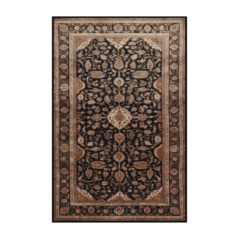 Tapis brun lavable à la machine, Rectangulaire 2 pi x 3 pi