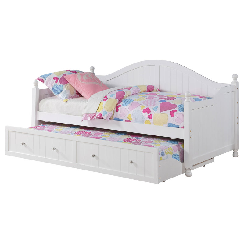 Lit de jour simple en bois avec couchette Linndale Ann