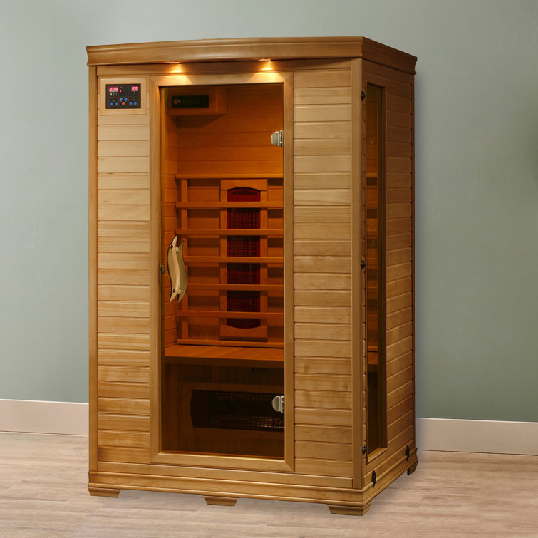 Sauna infrarroja de cerámica para 1 persona, sauna de infrarrojos lejanos,  sala de saunas Hemlock para el hogar, sauna interior 2 en 1 con