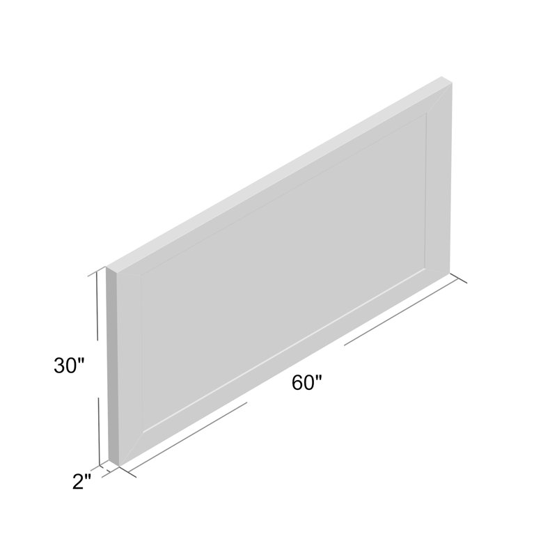 Miroir rectangulaire en bois gris 60 "x 30" Eviva New York, Blanc