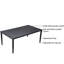 Table de salle à manger d'extérieur rectangulaire en aluminium de 40 po x 70 po avec pieds fuselés et trou pour parasol-1359857460
