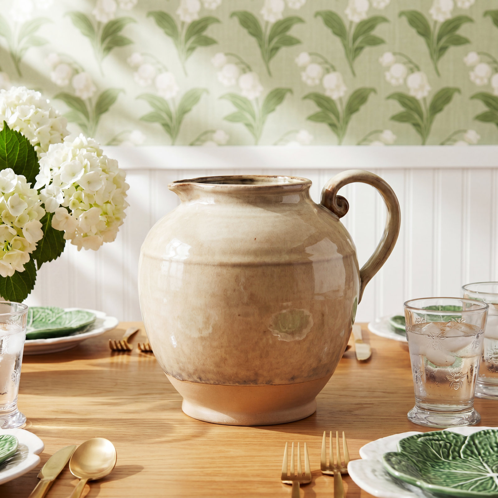 Natsuki 72oz. Stoneware Pitcher, Beige